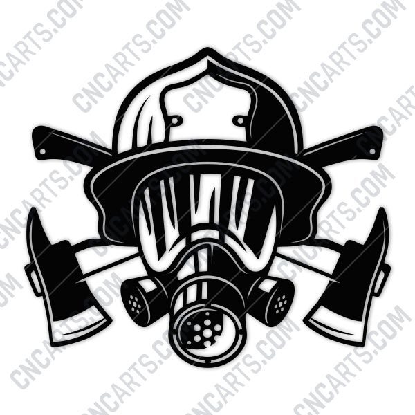 Vector Firefighter 2 Art Cut Ready Decor Home Man cave CNC dxf for ...
