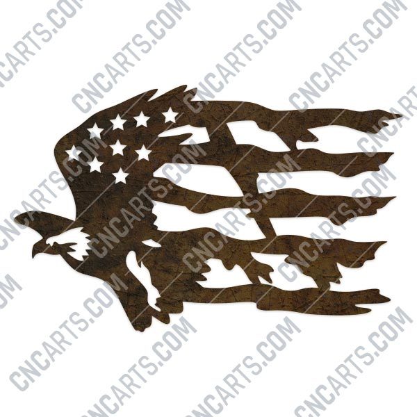 American Eagle Design files P0286 - DXF CDR EPS AI SVG - Patriotic