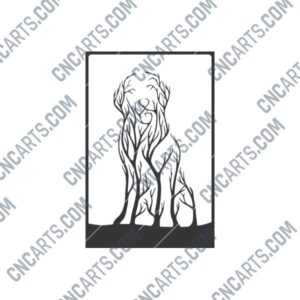 Golden Retriever DXF File for CNC Cutting