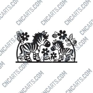 Zebra Flowers Decoration for Kids DXF File