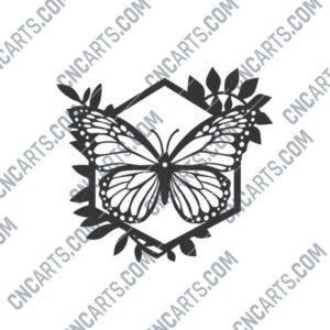 Butterfly with Leaves CNC Design